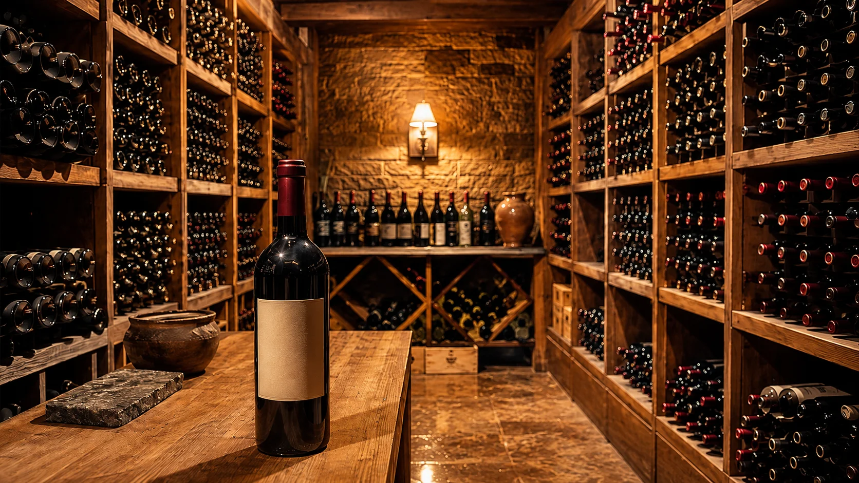 Private wine cellar interior